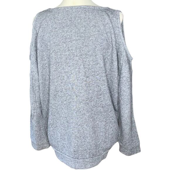 FOREVER 21 gray lace cold shoulder sweatshirt size M - Picture 9 of 11
